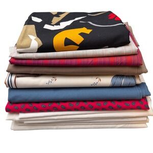 Mixed Fabric Lot -8 styles of Woven Cotton + Cotton blend materials, Flannel